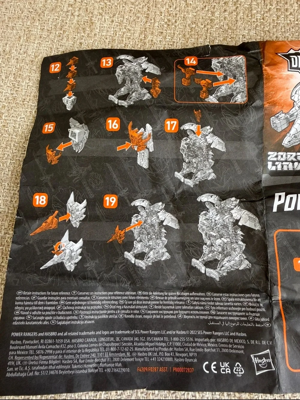Power Rangers Dino Mosa Razor Zord morphing Dino Robot with instruction manual